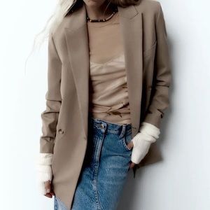 Double Breasted Long Blazer - XS